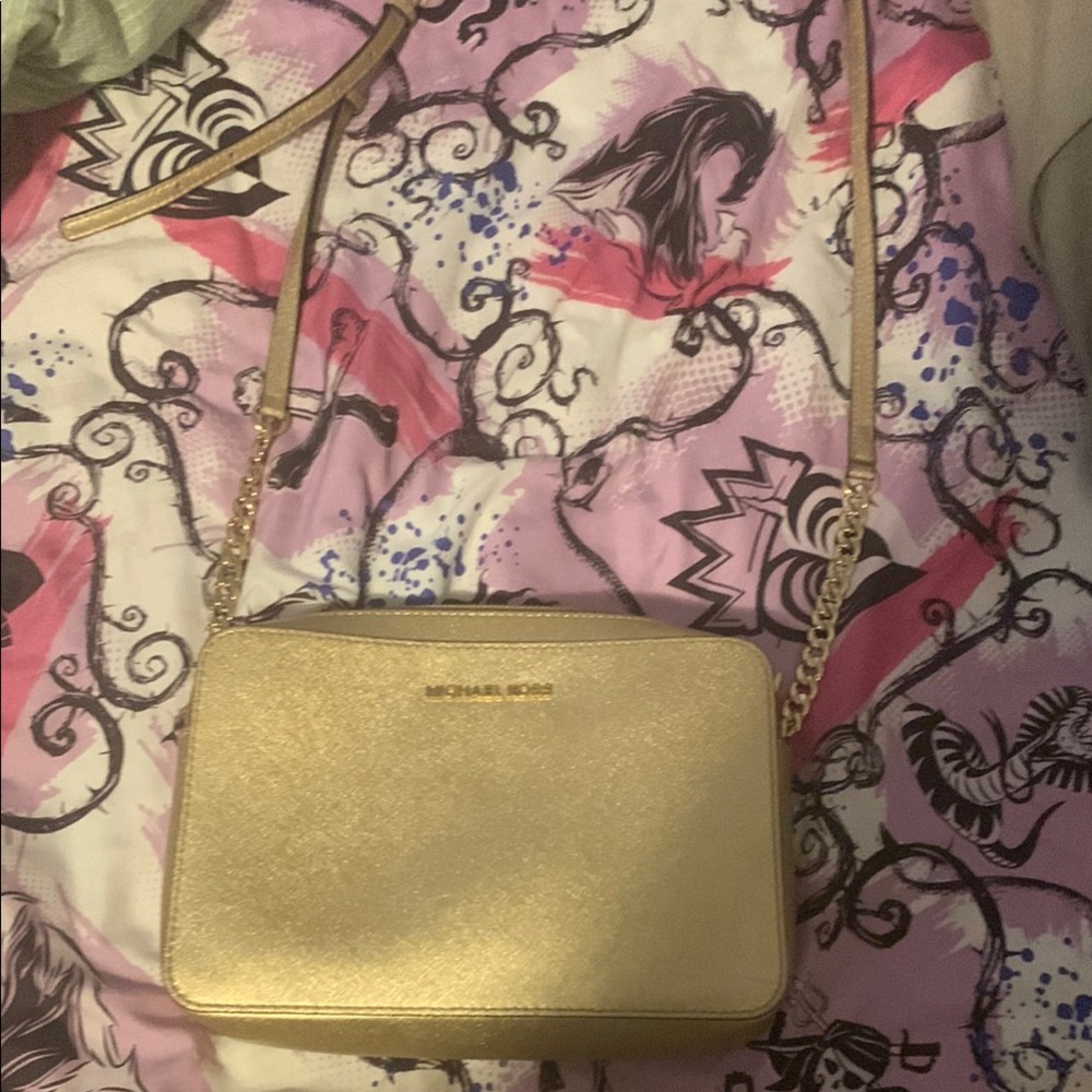 Michael Kors Elegant Gold Crossbody Bag